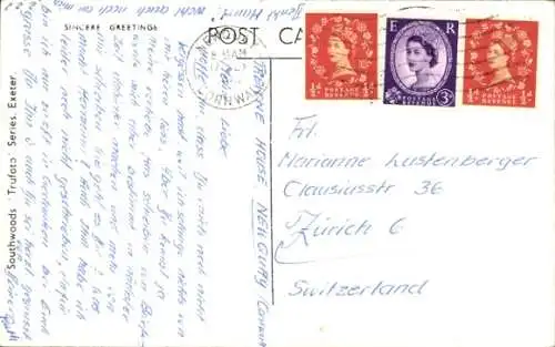 Ak Newquay Cornwall England, Treyone House, Trenance Gardens