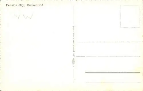 Ak Beckenried Kt. Nidwalden Schweiz, Pension Rigi