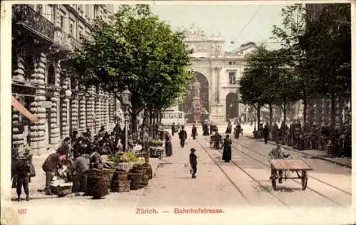 Ak Zürich Stadt Schweiz, Bahnhofstraße