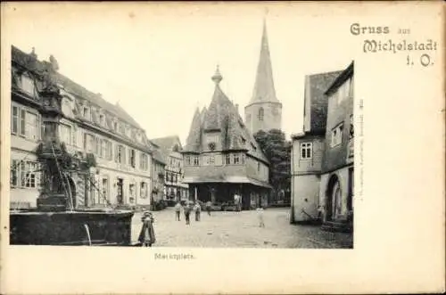 Ak Michelstadt im Odenwald, Marktplatz