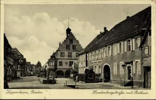 Ak Kippenheim in Baden, Hindenburgstraße, Rathaus