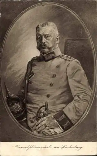 Künstler Ak Generalfeldmarschall Paul von Hindenburg