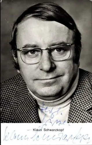 Ak Schauspieler Klaus Schwarzkopf, Portrait, Autogramm