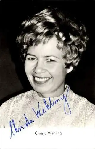 Ak Schauspielerin Christa Wehling, Portrait, Autogramm