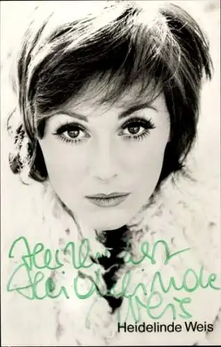 Ak Schauspielerin Heidelinde Weis, Portrait, Autogramm