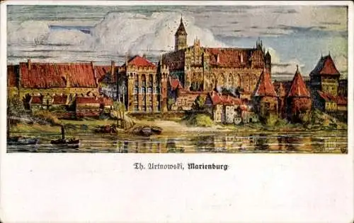 Künstler Ak Urtnowski, Th., Malbork Marienburg Westpreußen, Schloss Marienburg