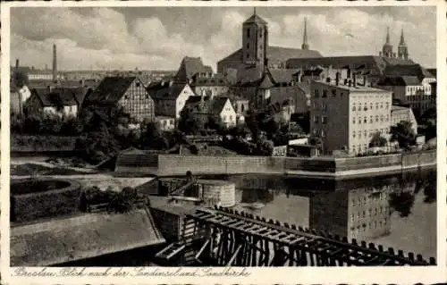 Ak Wrocław Breslau Schlesien, Sandinsel, Sandkirche