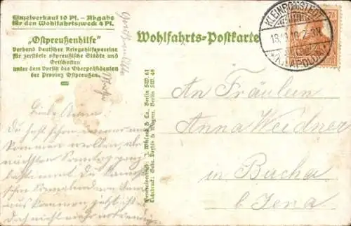 Ak Olsztynek Hohenstein Ostpreußen, Zerschossene Häuser, I. WK