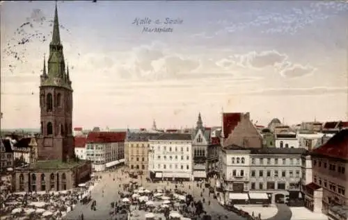 Ak Halle an der Saale, Marktplatz