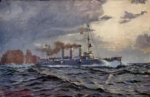 Künstler Ak Lindemann Frommel, Deutsches Kriegsschiff, SMS Königsberg, Kaiserliche Marine