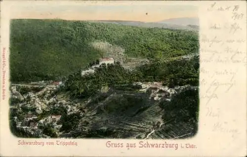 Relief Ak Schwarzburg in Thüringen, Blick vom Trippstein