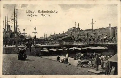 Ak Liepaja Libau Lettland, Hafenbrücke