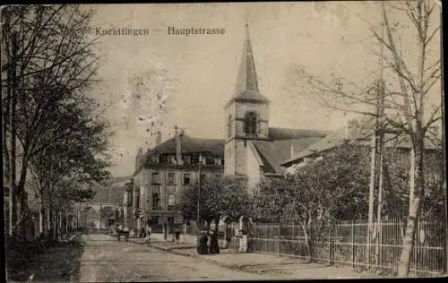 Ak Knutange Kneuttingen Lothringen Moselle, Hauptstraße