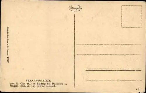Ak Komponist Franz von Liszt, Porträt
