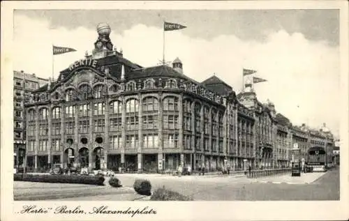 Ak Berlin Mitte, Alexanderplatz, Hertie-Kaufhaus, U-Bahnhof