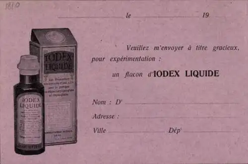 Ak Reklame, Iodex Liquide, Laboratoires Rissa, Lille