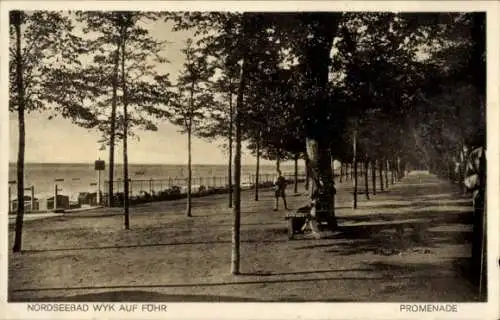 Ak Wyk auf Föhr Nordfriesland, Promenade