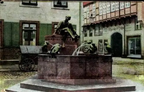 Ak Braunschweig in Niedersachsen, Till Eulenspiegel Brunnen