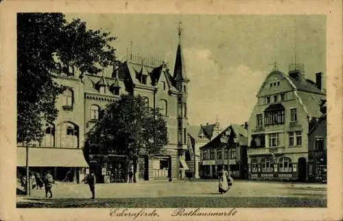 Ak Ostseebad Eckernförde, Rathausmarkt