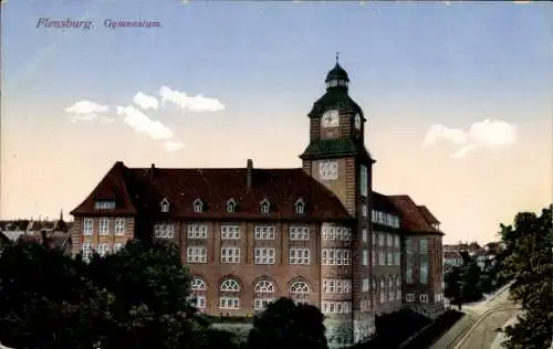 Ak Flensburg in Schleswig Holstein, Gymnasium