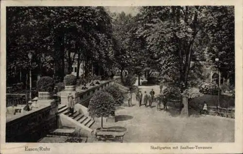 Ak Essen im Ruhrgebiet, Stadtgarten, Saalbau-Terrassen