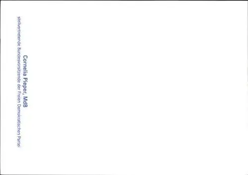 Ak Politikerin Cornelia Pieper, FDP, Portrait, Autogramm