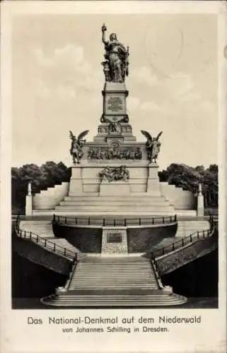 Ak Rüdesheim am Rhein, Niederwald Nationaldenkmal, Johannes Schilling