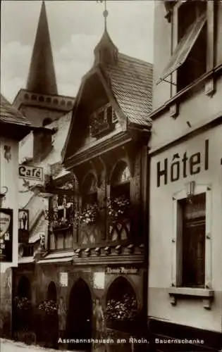 Ak Assmannshausen Rüdesheim Rhein, Bauernschänke