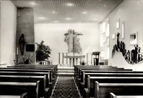 Ak Fürstenberg an der Havel, Kapelle der katholischen Kirchengemeinde St. Hedwig, Innenansicht