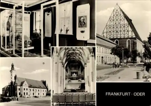 Ak Frankfurt an der Oder, Collegienhaus Carl-Philipp-Emanuel-Bach-Ausstellung, Konzerthalle, Rathaus