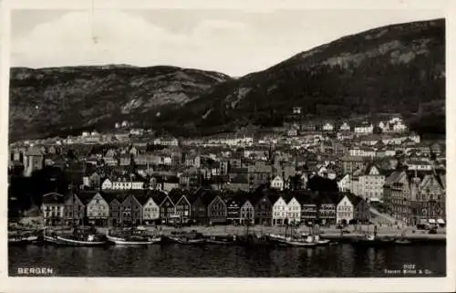 Ak Bergen Norwegen, Gesamtansicht