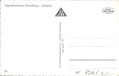 Ak Heidelberg am Neckar Baden Württemberg, Jugendherberge, Hofseite