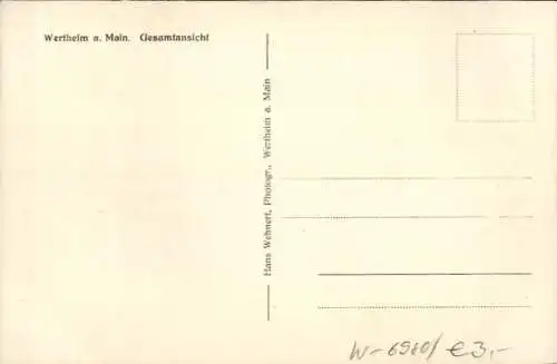 Ak Wertheim am Main, Gesamtansicht