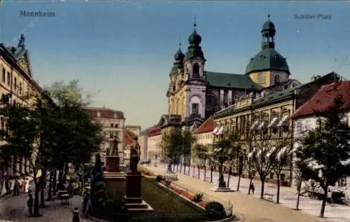 Ak Mannheim in Baden, Schillerplatz