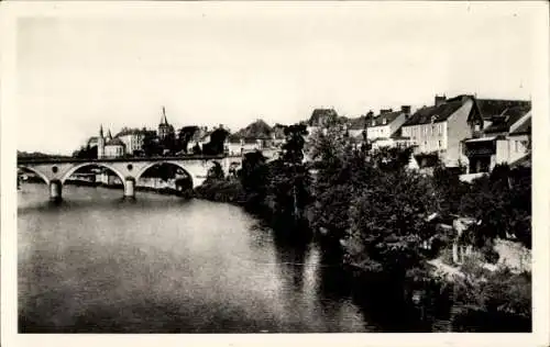 Ak Saint Gaultier Indre, Vue sur la Creuse, Brücke