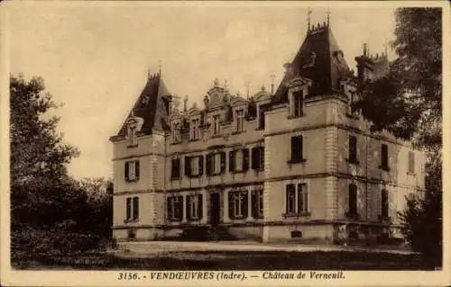 Ak Vendœuvres Vendoeuvres Indre, Chateau de Verneuil