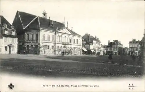 Ak Le Blanc Indre, Rathausplatz