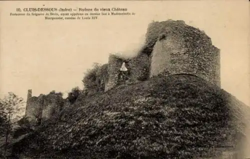 Ak Cluis Dessous Indre, Ruines du vieux Chateau