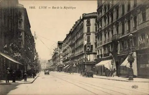 Ak Lyon Rhône, Rue de la République