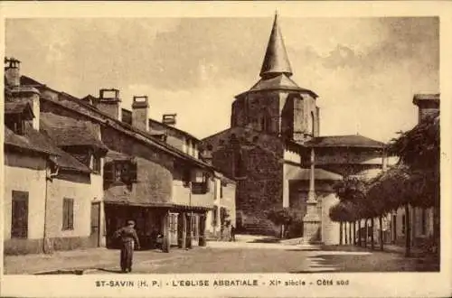 Ak Saint Savin Hautes-Pyrénées, Eglise Abbatiale, Cote sud