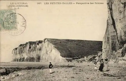 Ak Petites Dalles Seine Maritime, Perspective des Falaises