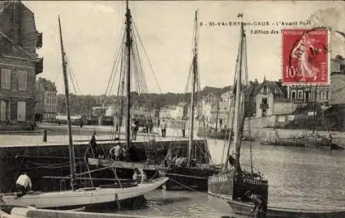 Ak Saint Valery en Caux Seine Maritime, L'Avant Port