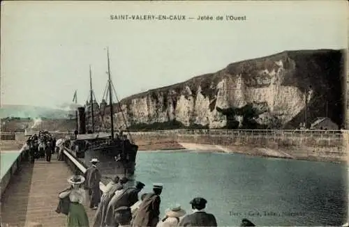 Ak Saint Valery en Caux Seine Maritime, Jetee de l'Ouest