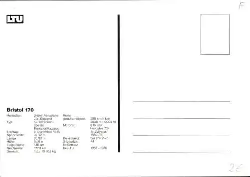 Ak Bristol 170 Flugzeug, D-AHOI, 50 Jahre LTU