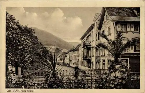 Ak Bad Wildbad Schwarzwald, Enz, Wohnhäuser