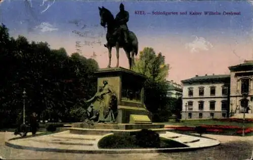 Ak Kiel, Schlossgarten, Kaiser Wilhelm Denkmal