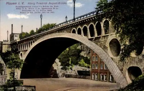 Ak Plauen im Vogtland, Friedrich August Brücke