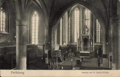 Ak Perleberg in der Prignitz, St- Jacobi-Kirche, Innenansicht