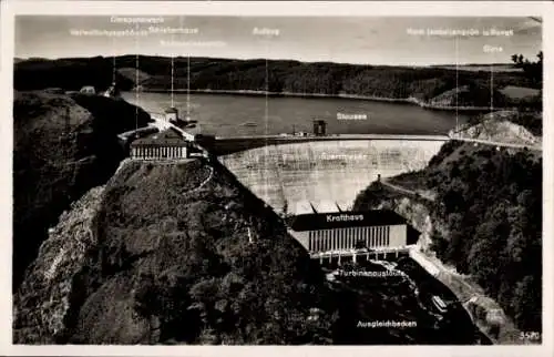 Ak Saale Orla Kreis, Bleilochtalsperre, Stausee, Umspannwerk, Krafthaus, Verwaltungsgebäude