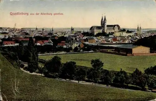 Ak Quedlinburg im Harz, Blick von der Altenburg